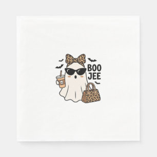 Servilleta De Papel Fantasma Boo Jee Halloween Leopardo Lazo Diseño Ve