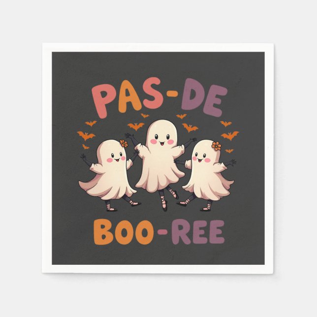 Servilleta De Papel Fantasma de bailes de ballet de Halloween (Anverso)
