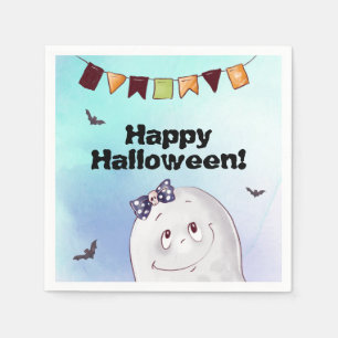 Servilleta De Papel Fantasma de color de agua dulce Halloween
