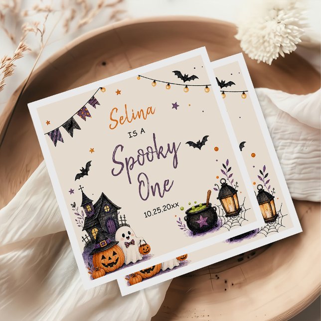 Servilleta De Papel Fantasma de cumpleaños de Halloween número uno de  (Subido por el creador)