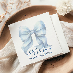 Servilleta De Papel Fantasma de ducha de novias Blue Bow personalizada