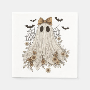 Servilleta De Papel Fantasma de encaje elegante con lazo   Fantasma fl