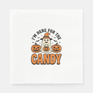 Servilleta De Papel Fantasma de Halloween Aquí por los Dulces Lindo Vi