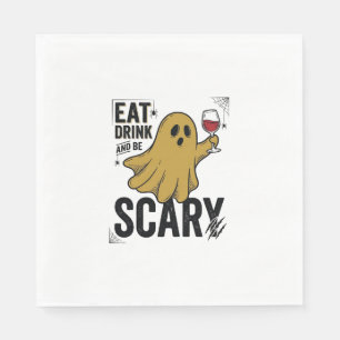 Servilleta De Papel Fantasma de Halloween Come Bebe Y Sé Espantoso Vin