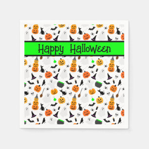 Servilleta De Papel Fantasma de Halloween Niño Calabaza Gato Negro Per
