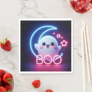 Servilleta De Papel Fantasma de Halloween rosa de BOO