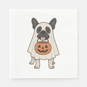 Servilleta De Papel Fantasma de perro de Halloween en el Bulldog franc