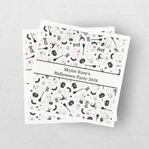 Servilleta De Papel Fantasma Espeluznante Boo Lindo Halloween Niña Ros