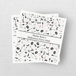 Servilleta De Papel Fantasma Espeluznante Halloween Rosa Niña Boo Lind