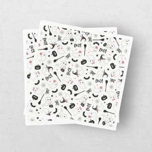 Servilleta De Papel Fantasma Espeluznante Halloween Rosa Niña Monada