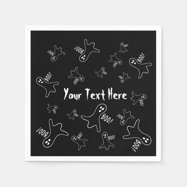 Servilleta De Papel fantasma gracioso gritando boo por halloween (Anverso)