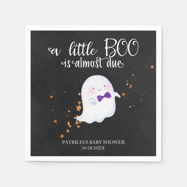 Servilleta De Papel Fantasma Halloween Little Boo Boy Baby Shower (Anverso)