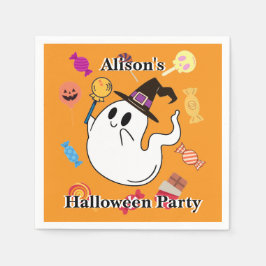 Servilleta De Papel Fantasma Halloween Naranja Decoración de la casa N