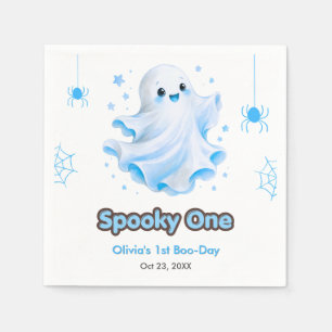 Servilleta De Papel Fantasma Lindo Azul Cumpleaños Espeluznante Uno Ha