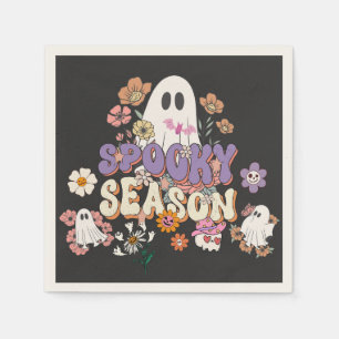 Servilleta De Papel Fantasma lindo con flores Papel de Halloween