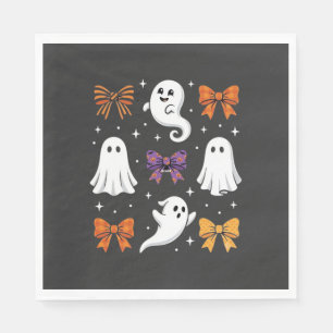 Servilleta De Papel Fantasma Lindo con Lazos Diseño de Halloween_1