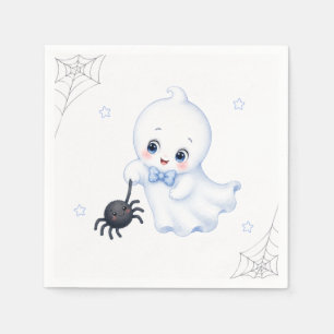 Servilleta De Papel Fantasma Little Boo Baby Shower de Halloween Azu