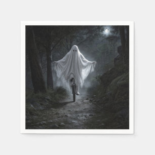 Servilleta De Papel Fantasma montando un monociclo en un bosque espelu