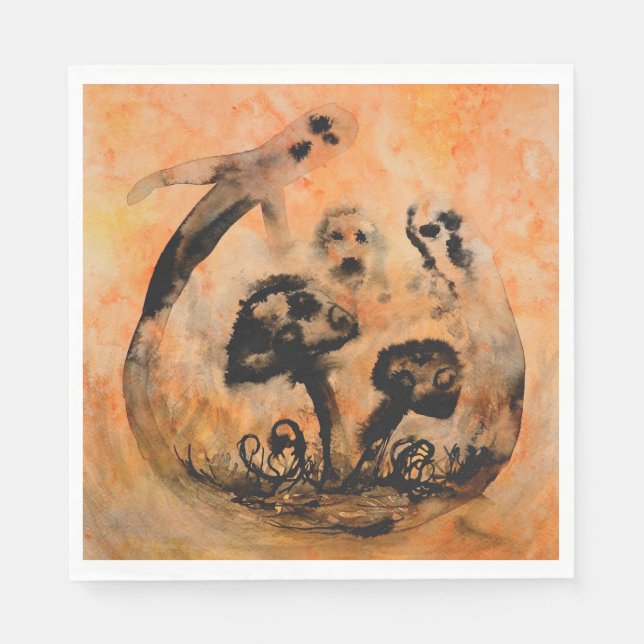 Servilleta De Papel Fantasma Mushrooms Papel Napkins (Anverso)