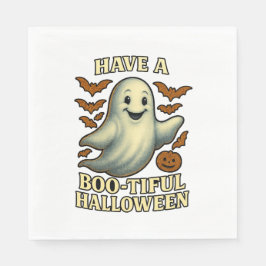 Servilleta De Papel Fantasma Purpurinoso "Ten una Halloween espléndida