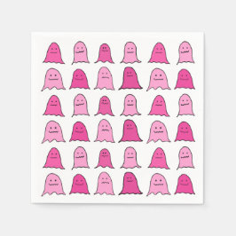 Servilleta De Papel Fantasma rosa de Halloween