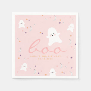 Servilleta De Papel Fantasma rosa lindo Boo Halloween Napkin