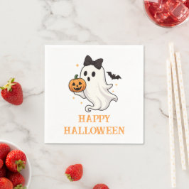 Servilleta De Papel Fantasma suave con barba y calabaza | Halloween