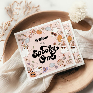 Servilleta De Papel Fantasma Un Groovy Halloween 1er cumpleaños