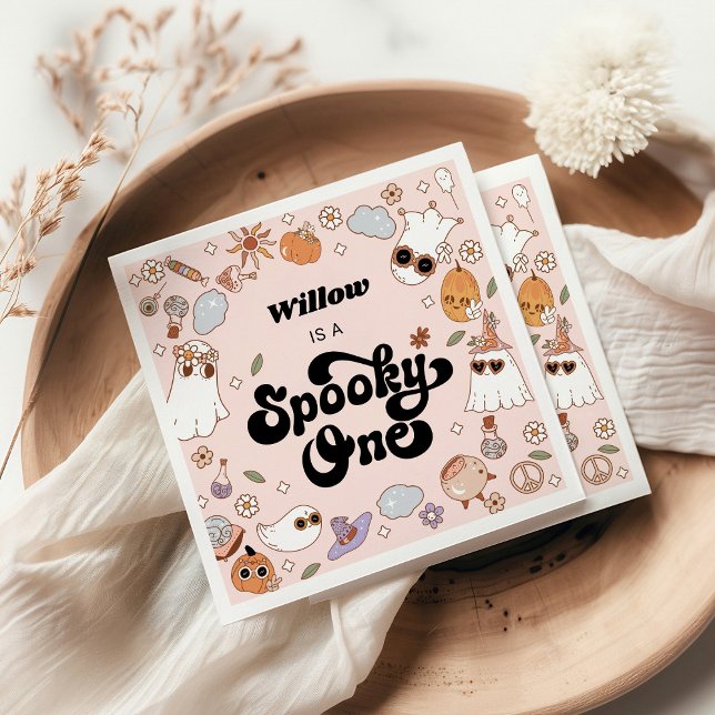 Servilleta De Papel Fantasma Un Groovy Halloween 1er cumpleaños (Subido por el creador)