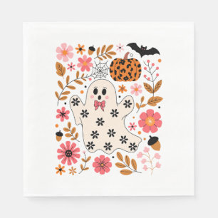 Servilleta De Papel Fantasma y flor de calabaza cutáneo