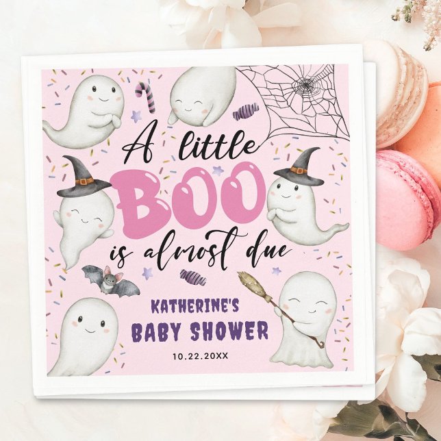 Servilleta De Papel Fantasmas de boo rosado de Chica Baby Shower de Ha (Subido por el creador)
