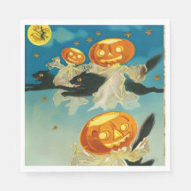 Fantasmas de calabaza de Halloween y gatos negros