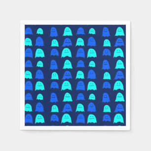 Servilleta De Papel Fantasmas de Halloween azul brillante