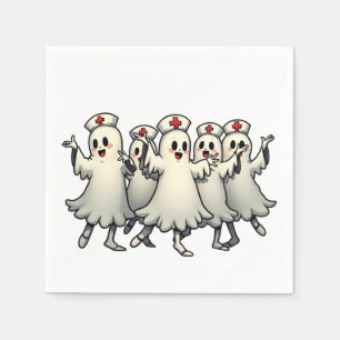 Servilleta De Papel Fantasmas espeluznantes de Halloween en maletas de