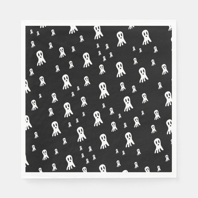Servilleta De Papel Fantasmas oscuros de Halloween (Anverso)