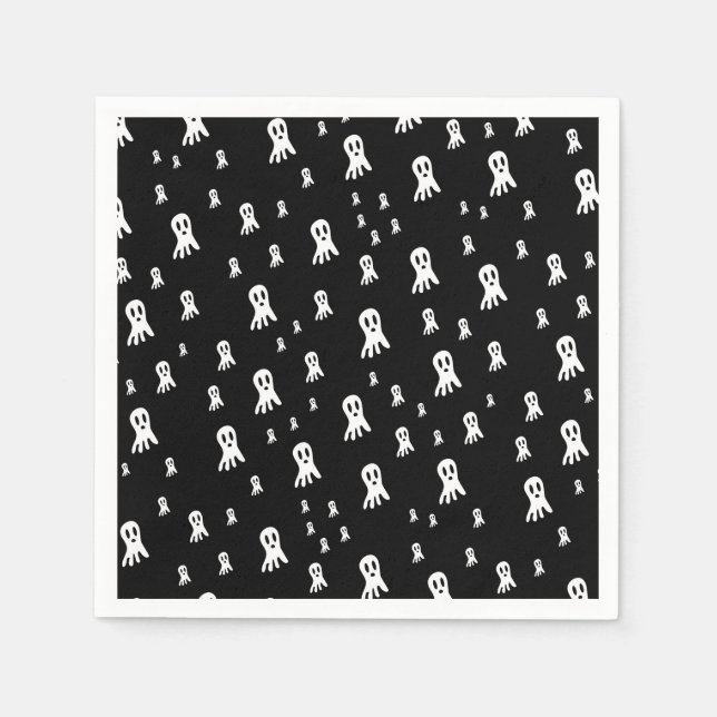 Servilleta De Papel Fantasmas oscuros de Halloween (Anverso)