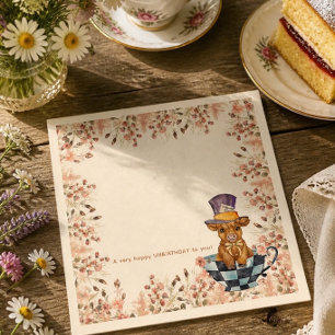 Servilleta De Papel Fantástica fiesta de té del Sombrerero Alto con va