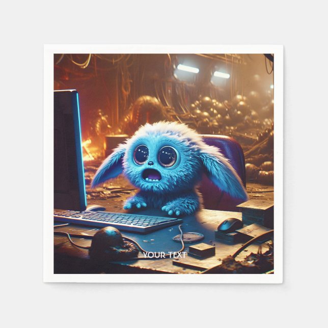 Servilleta De Papel Fantástico Cute Dulce Pequeño Monstruo (Anverso)