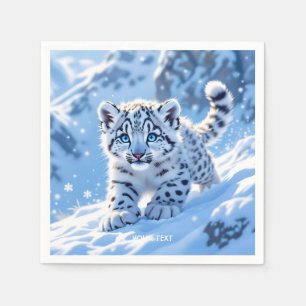 Servilleta De Papel Fantástico Cute Snow Baby Leopardo