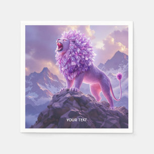 Servilleta De Papel Fantástico León de Amatista Morado Lindo