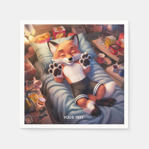 Servilleta De Papel Fantasy Cuse Bebé Fox Sleeping