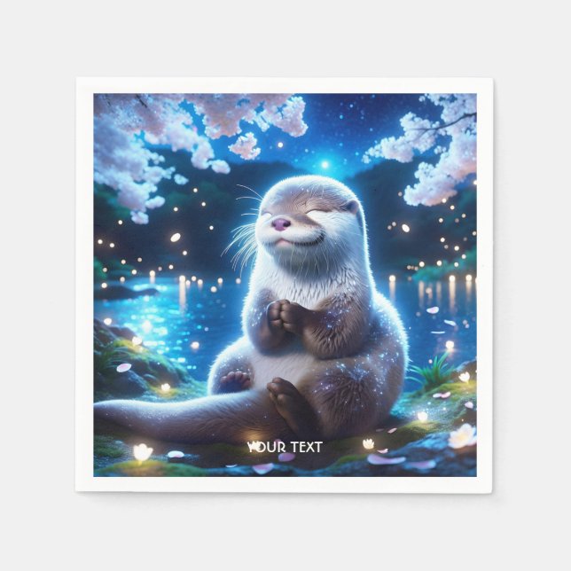Servilleta De Papel Fantasy Cuse Feliz Noche de Otter (Anverso)