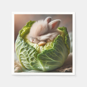 Servilleta De Papel Fantasy Cute Baby Bunny Cabbage