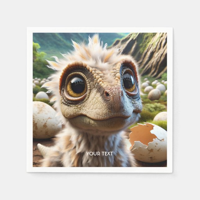 Servilleta De Papel Fantasy Cute Baby Dino Jungle (Anverso)