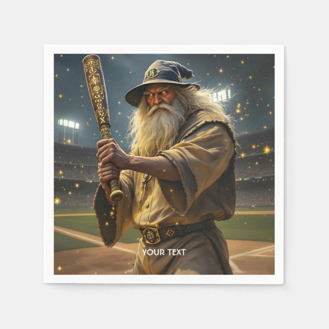 Servilleta De Papel Fantasy Cute Baseball Wizard Bat (Anverso)