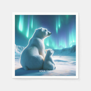 Servilleta De Papel Fantasy Cute Bears Aurora Borealis