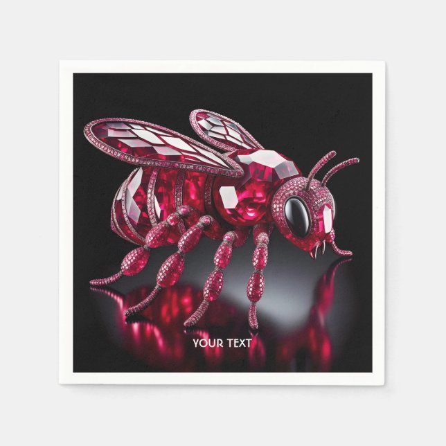 Servilleta De Papel Fantasy Cute Bee Ruby Diamonds (Anverso)