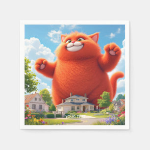 Servilleta De Papel Fantasy Cute Big Naranja Cat