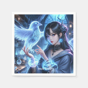 Servilleta De Papel Fantasy Cute Blue Chica Raven