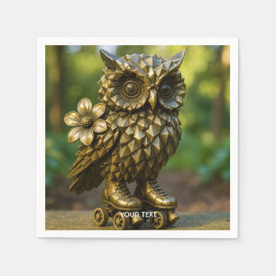 Servilleta De Papel Fantasy Cute Brass Owl Skates